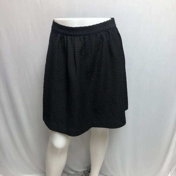Kensie Skirt Womens Size Small Black Textured Zippered A-Line Office Evening - Picture 1 of 6